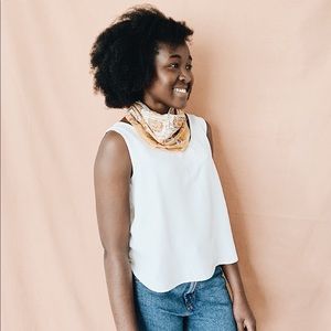 Vintage Yellow Silk Square Scarf